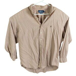 Ralph Lauren Mens  YarmouthShirt 18 34 35 Long Sleeve Checkered Button-Down